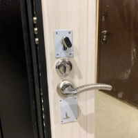 Входная дверь Стальной стандарт S1 (муар зеркало) Белый дуб