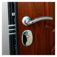 Входная дверь Стальной стандарт S1 (муар) Миндаль