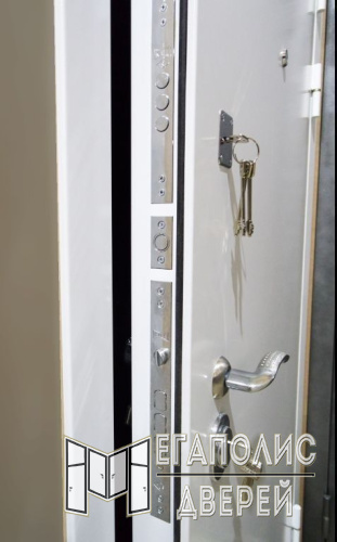 Входная дверь Стальной стандарт S12 Белая шагрень