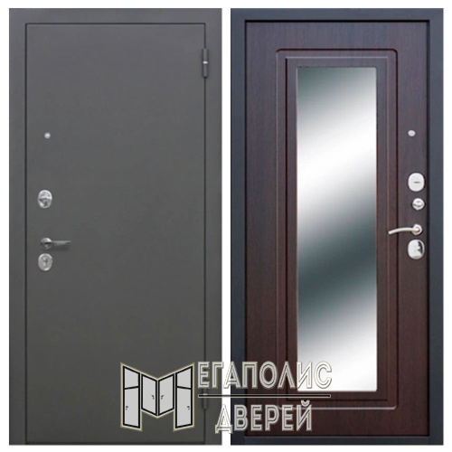 Входная дверь 6 см Серебро Зеркало