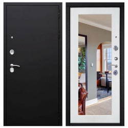 Входная дверь Стальной стандарт S1 (муар зеркало) Белый дуб